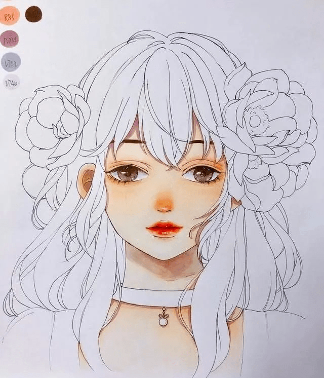 水彩画手绘少女心爆棚的水彩插画