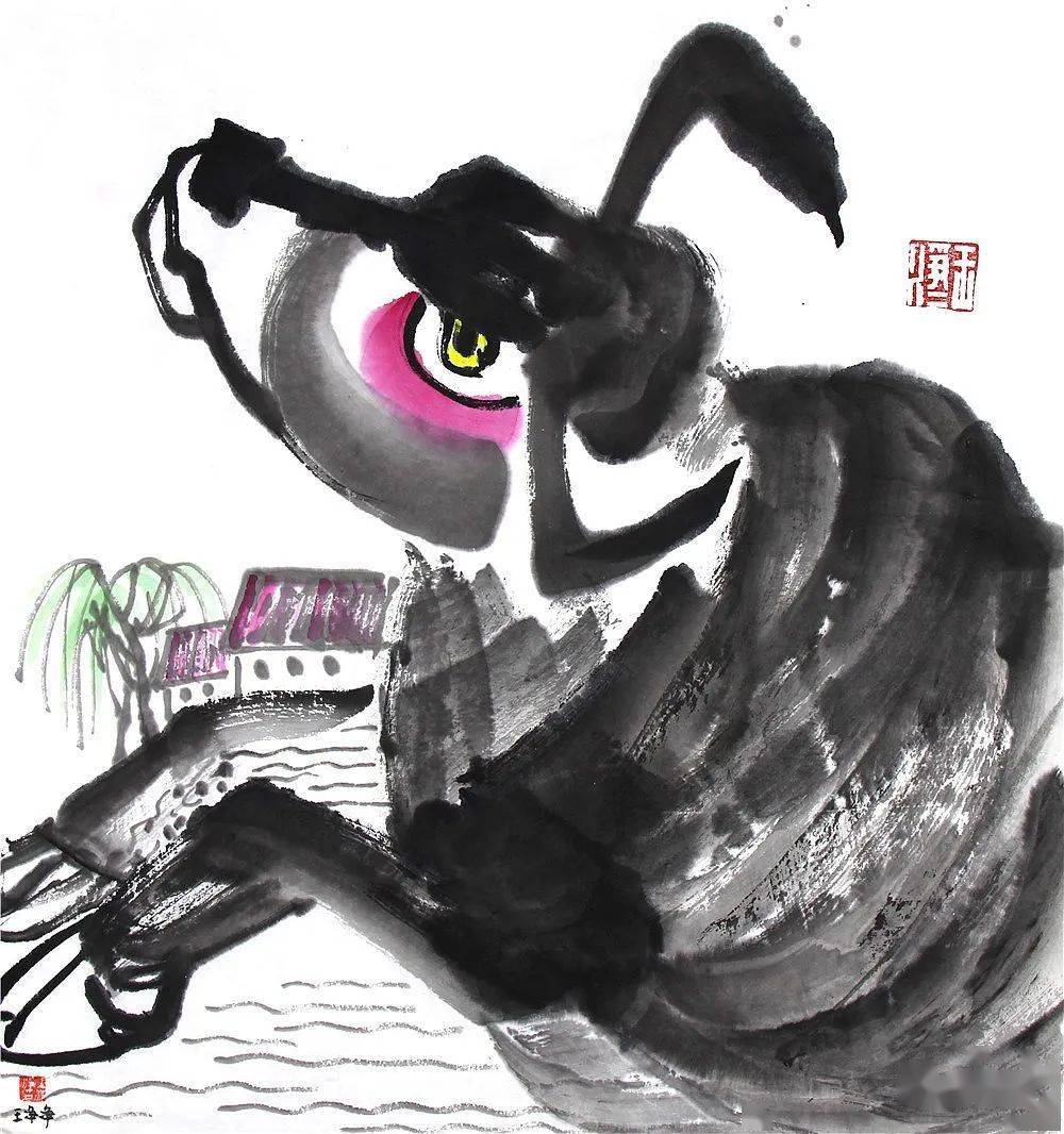 儿童水墨画素材35岁以上萌趣水墨牛