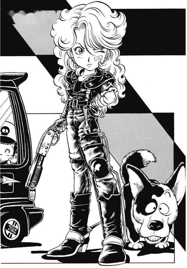 《阿拉蕾》中的人物插画,半写实的风格配合鸟山明特有的卡通面容,毫无