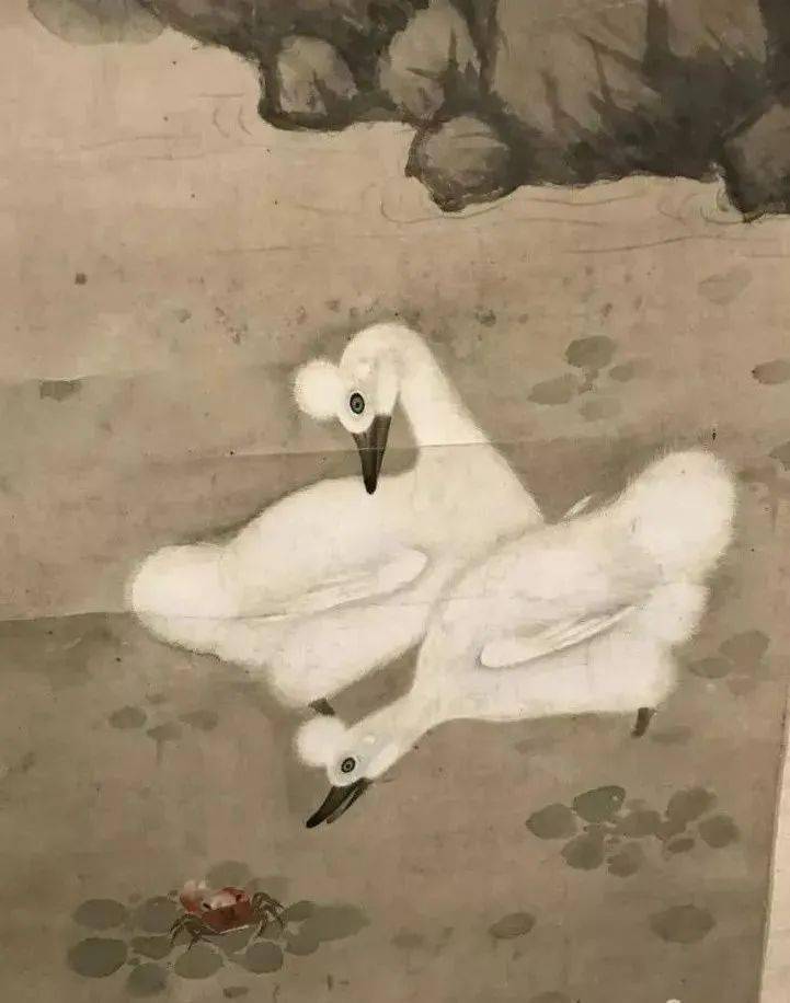 荷花双凫图这幅画名叫《荷花双凫图》是18世纪清代画家李元开所作一