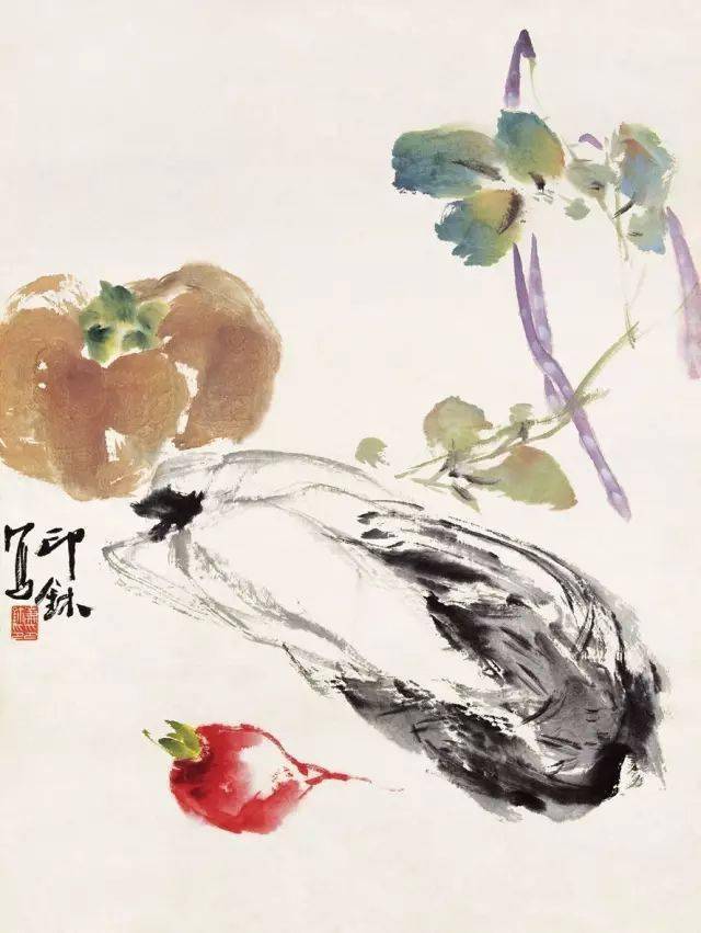 1989 中国国家博物馆收藏菜根香——萧朗果蔬集萧朗的花鸟画注重笔墨