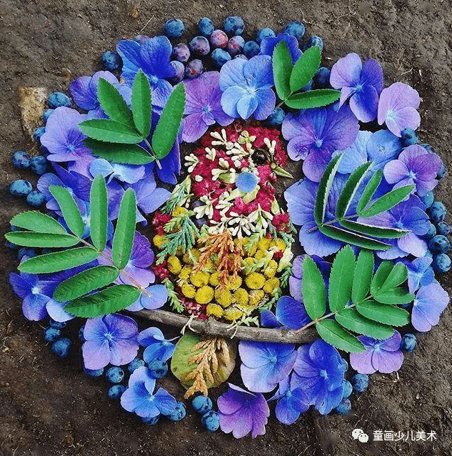 惊艳用花瓣树叶细枝拼凑出最美插画