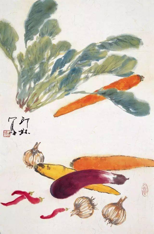 萧朗画蔬果美醉了