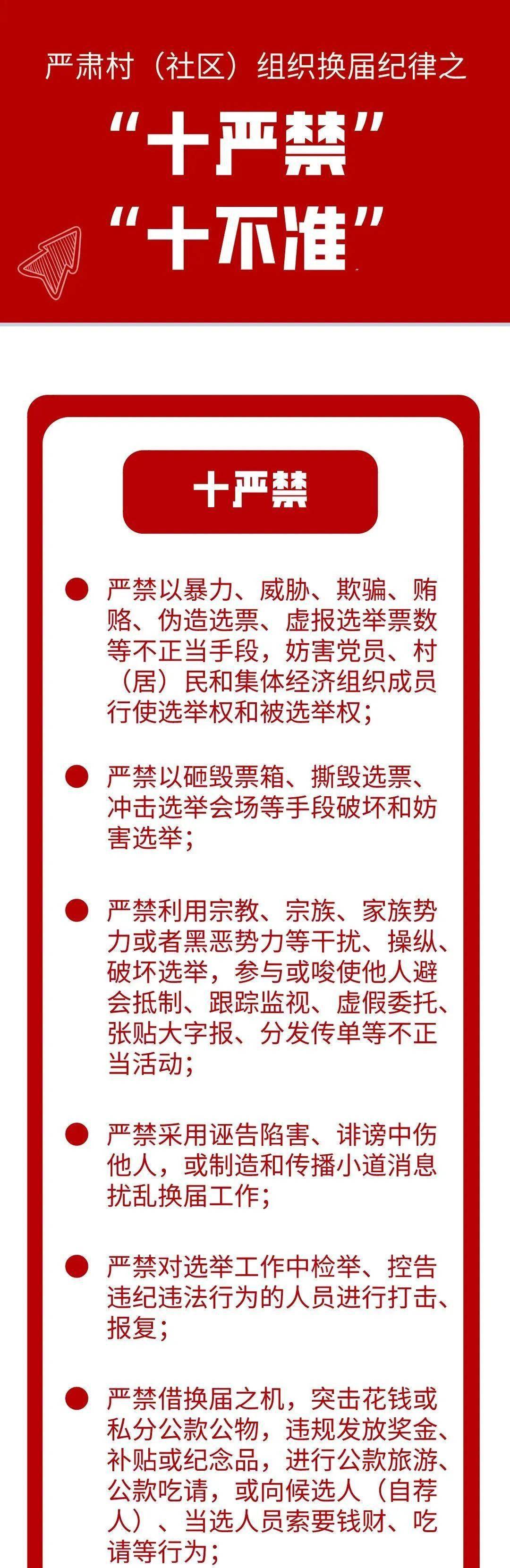 村(社区)组织换届纪律"十严禁"十不准"