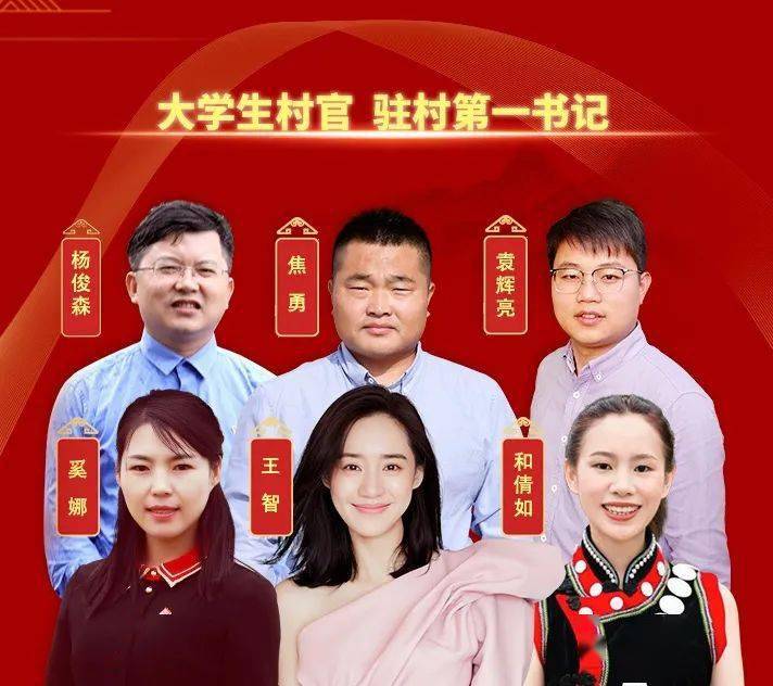 大学生村官,第一书记,驻村干部代表:杨俊森,袁辉亮,奚娜,和倩如,焦勇