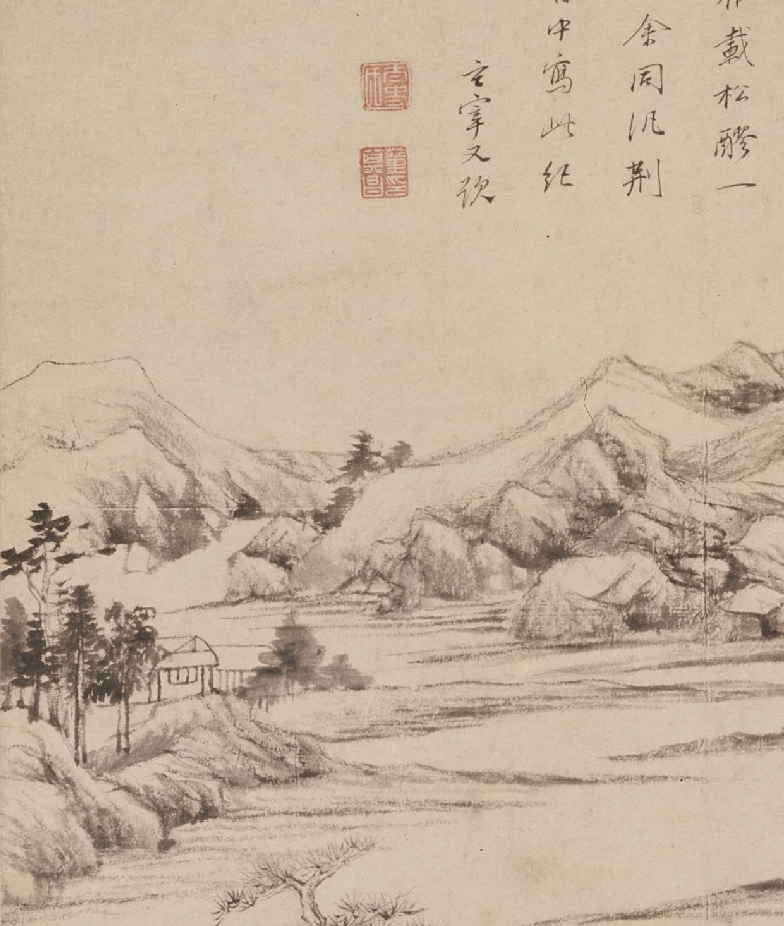 赏画董其昌高逸图轴