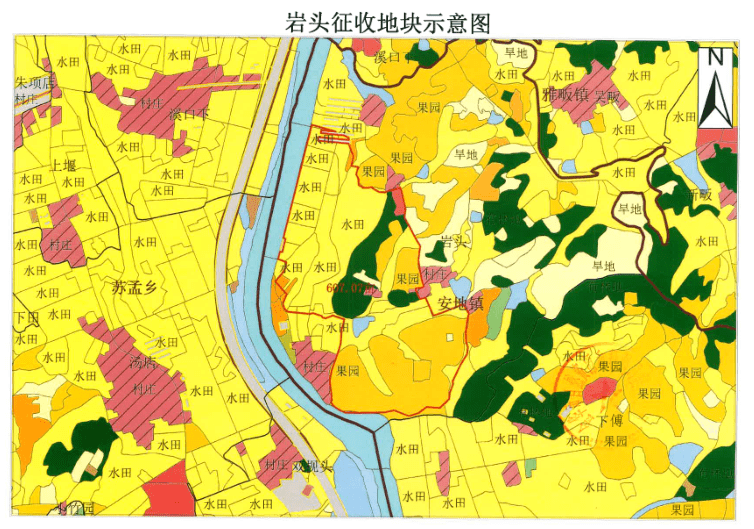 根據《中華人民共和國土地管理法》等法律規定,因實施巖頭地塊建設