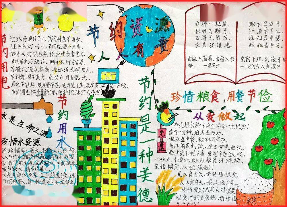 安溪县第十小学"厉行节俭,反对浪费"主题手抄报优秀作品展