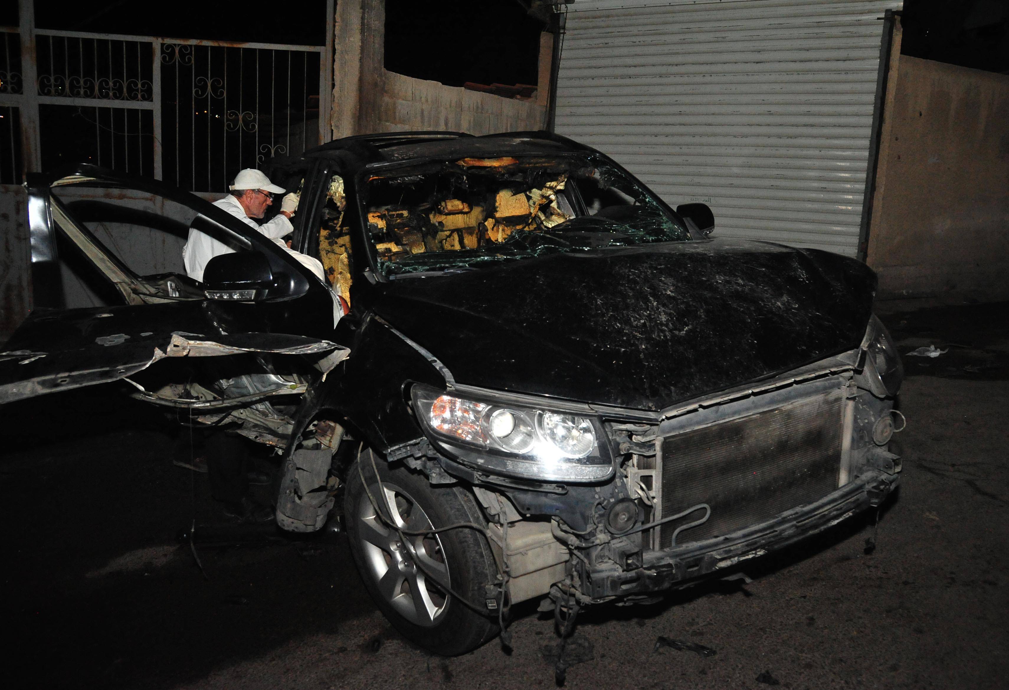 2020年10月25日这是10月22日在叙利亚大马士革拍摄的遭爆炸袭击的汽车