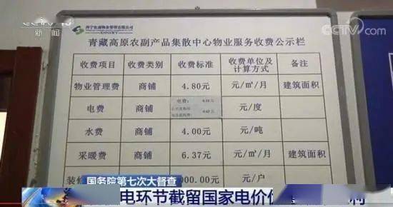 督查組看到物業服務收費公示欄顯示,商鋪繳納的電費標準是每度1