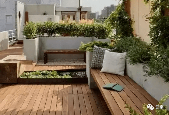 室外空间铺装木平台与木栈道景观设计