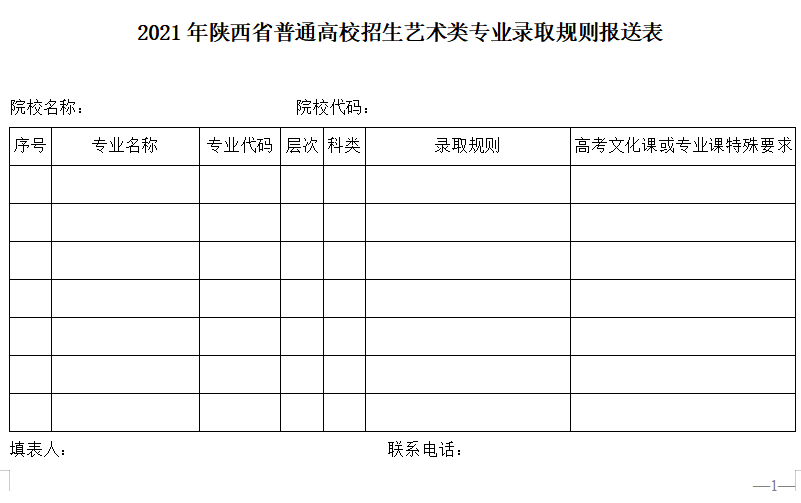 高考志愿填报表陕西图片