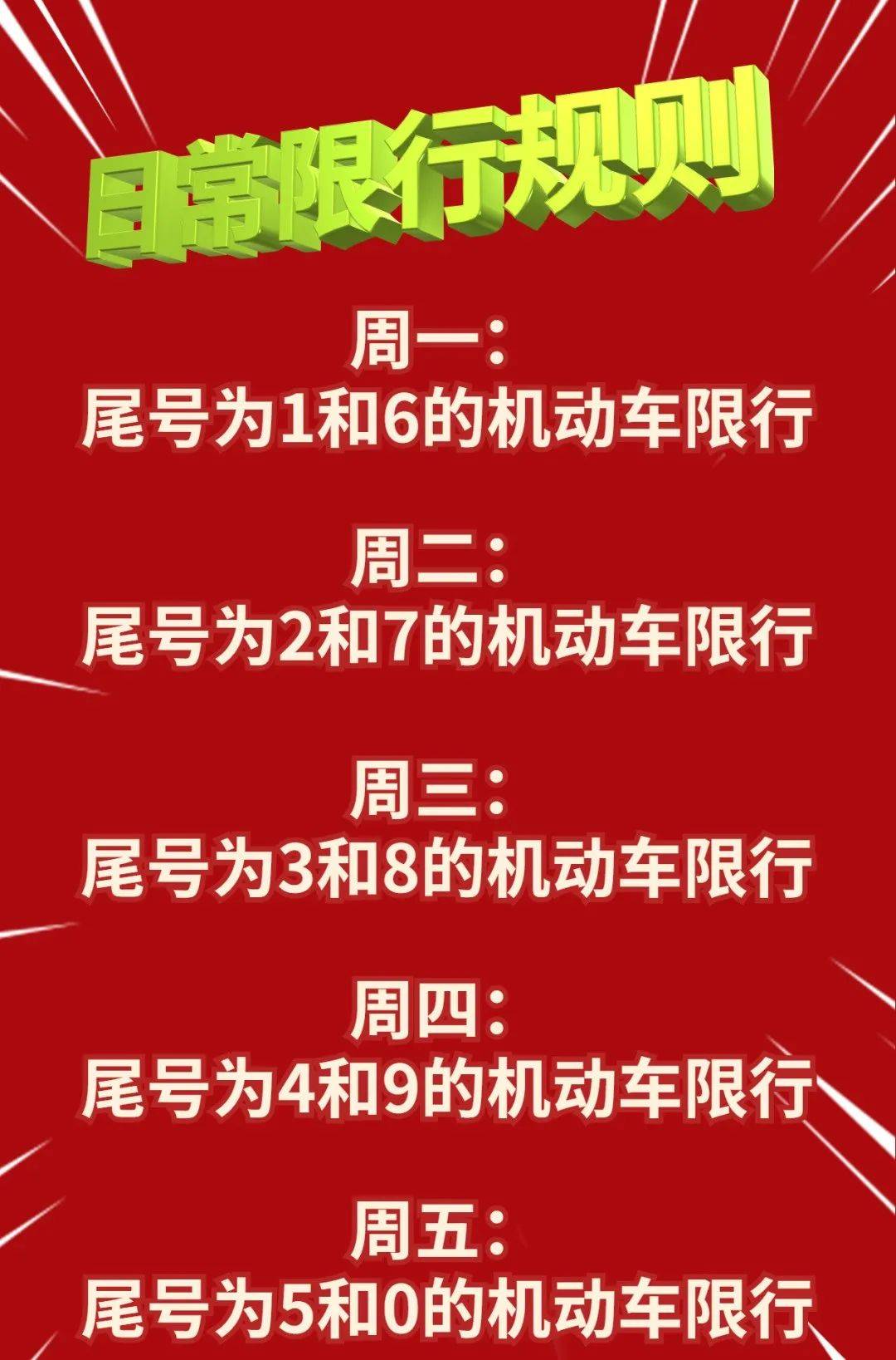 上網處罰所有違反限行規定的機動車但從明天(11月2日)開始曝光警告,不