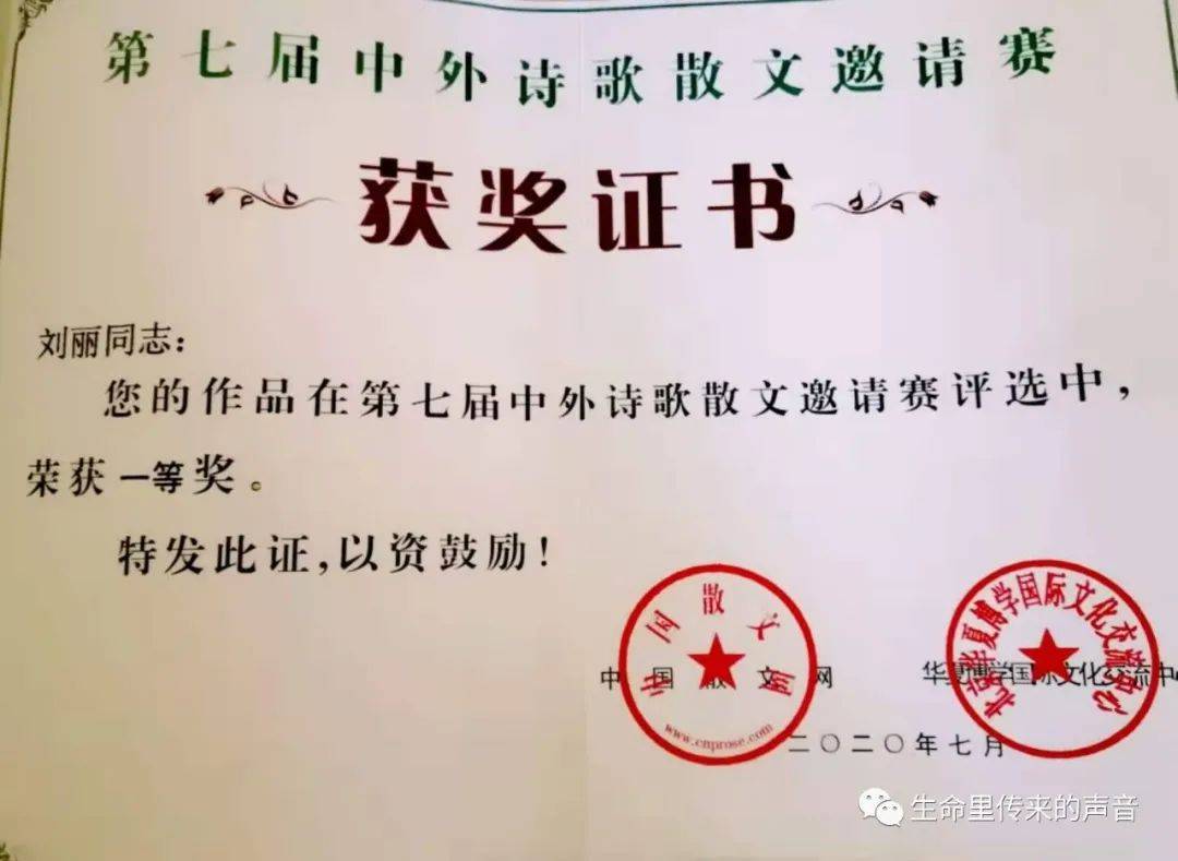 中国散文网一等奖(中国散文网一等奖名单公示)