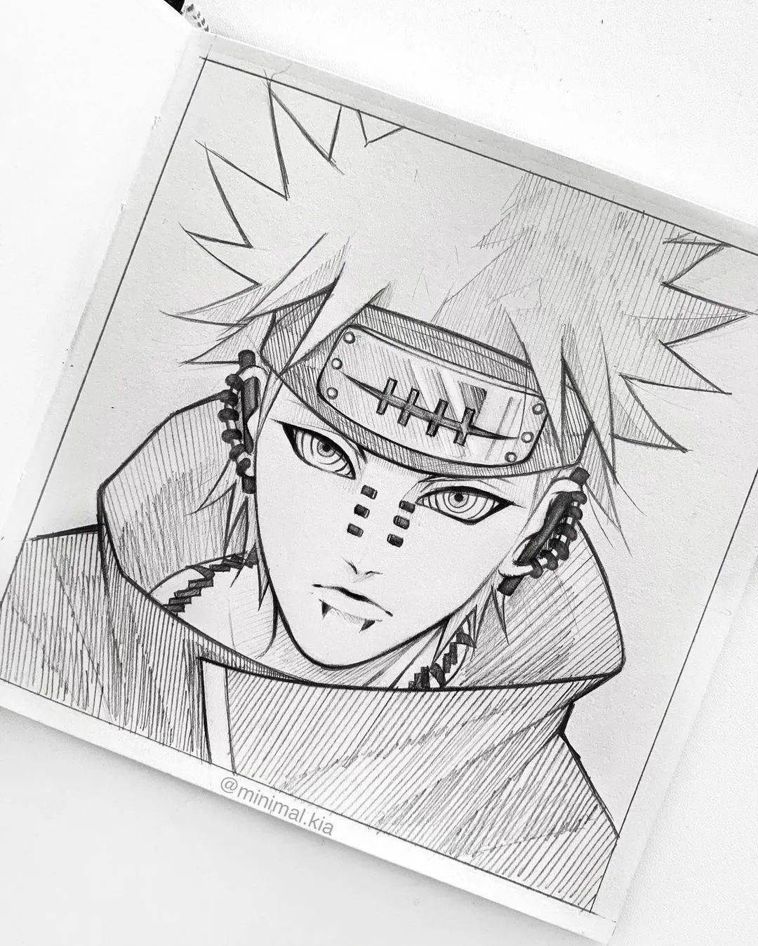 超好看的自动铅笔动漫线稿画成这样不用上色了