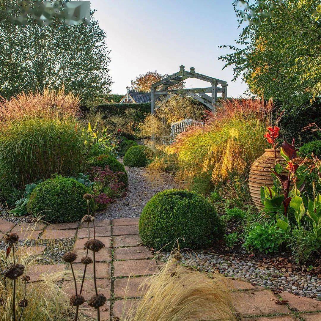 观赏草在小庭院中最常见的应用形式为与花卉配置形成花境.