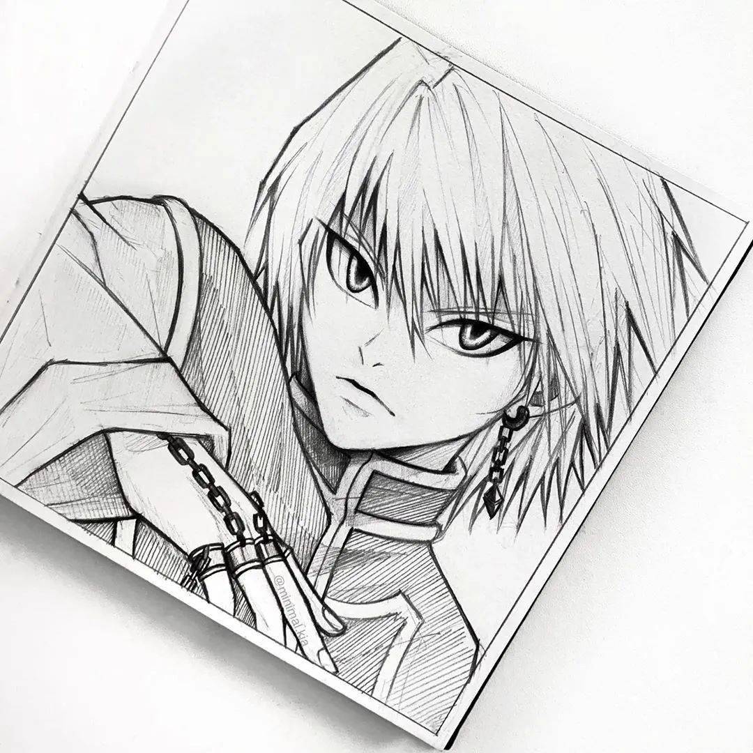 超好看的自动铅笔动漫线稿画成这样不用上色了