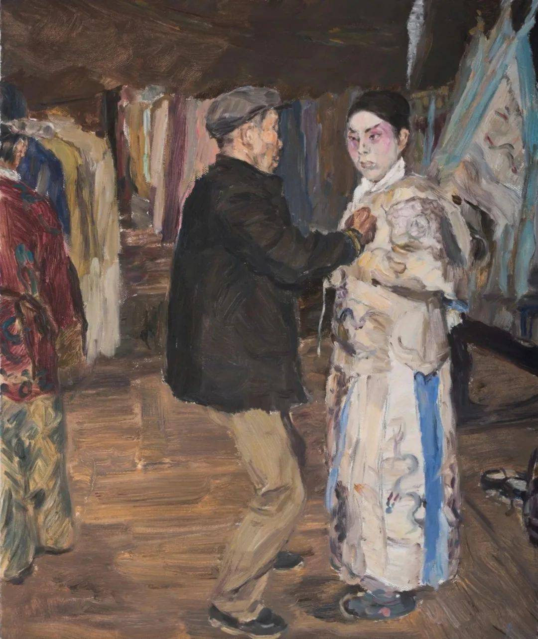 160x180cm 布面油画《戏剧人生· 一家人》50x60cm 布面油画俞小飞与