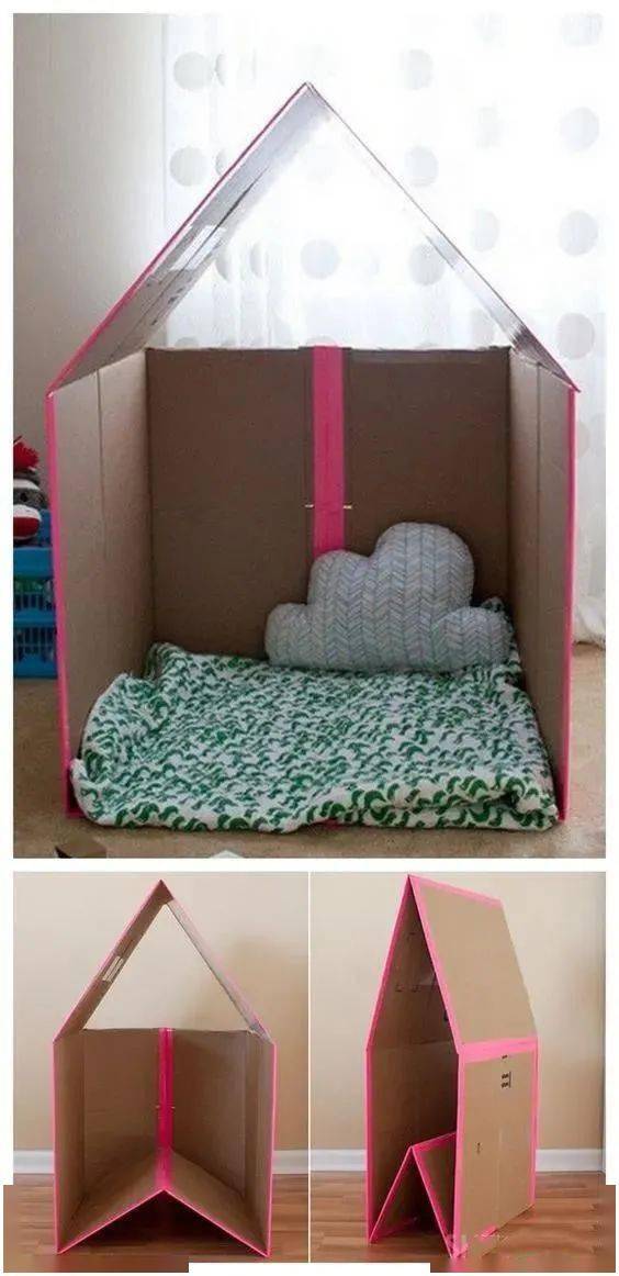 用纸箱做简单的娃娃床图片