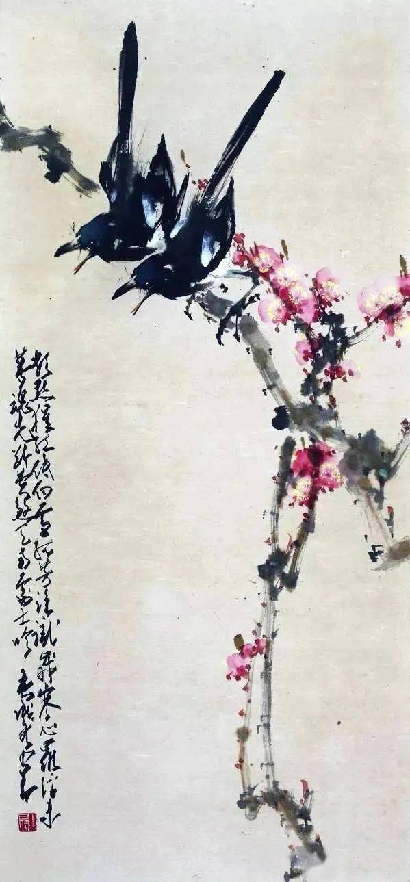 赵少昂画梅,别具一格_手机搜狐网