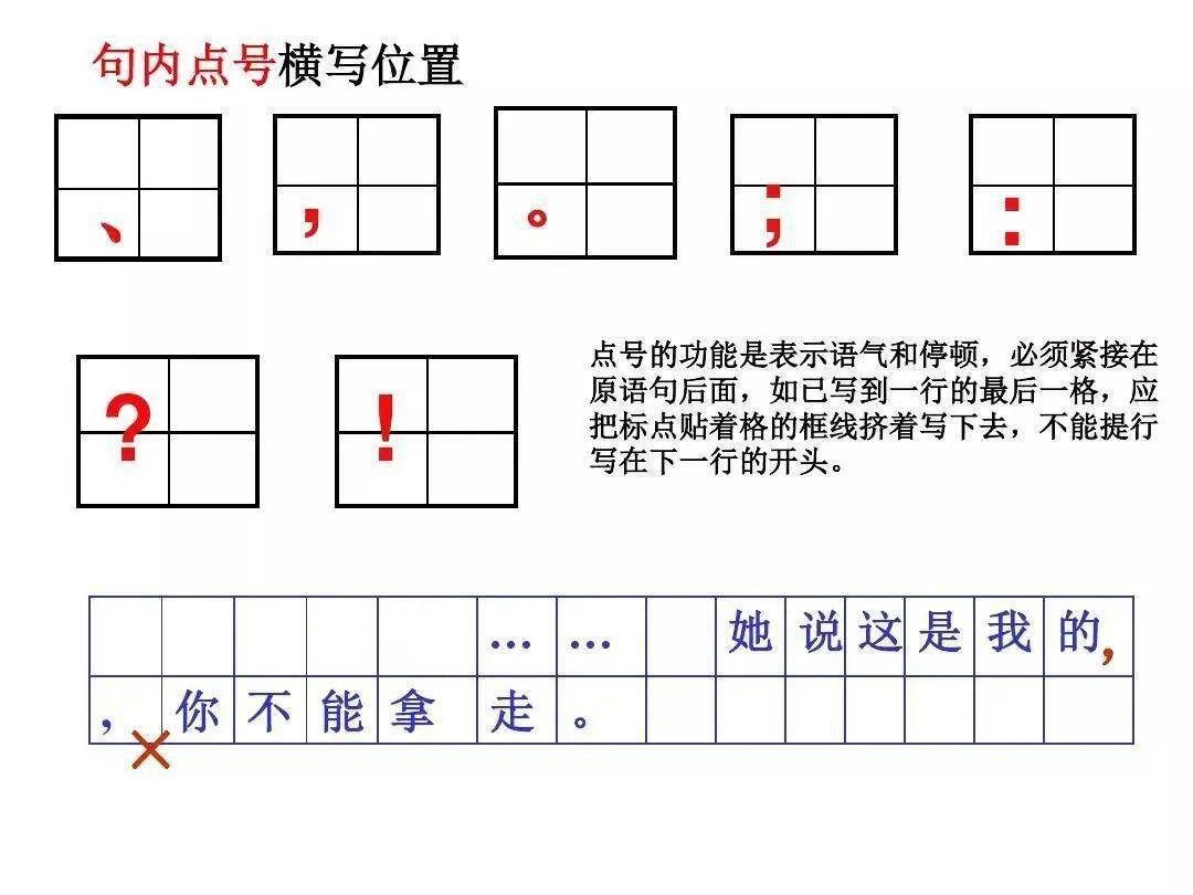 一年级标点符号的正确书写格式图文展示孩子不会写错了