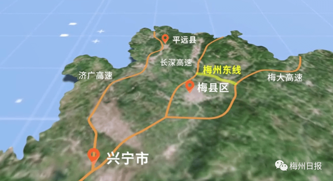 高速通往大埔县至福建省龙岩市可经梅州东线从江西省赣州市入粤车主