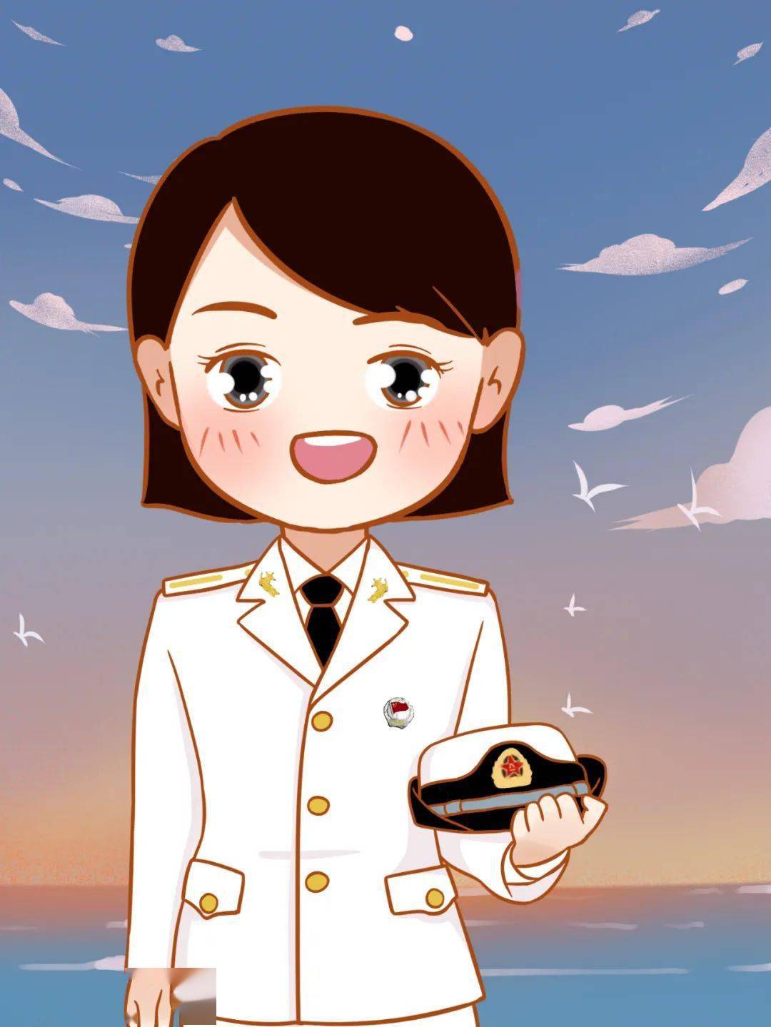 海军女兵卡通图片