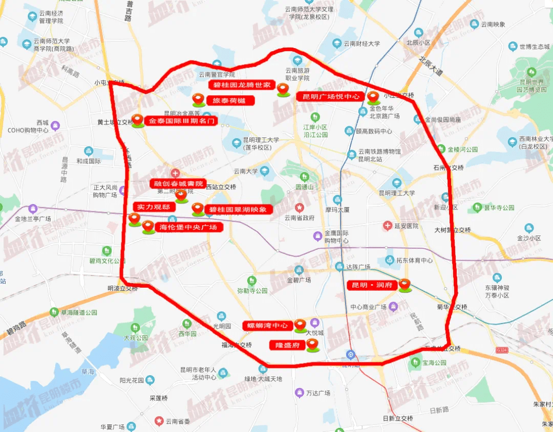 昆明二环地图图片