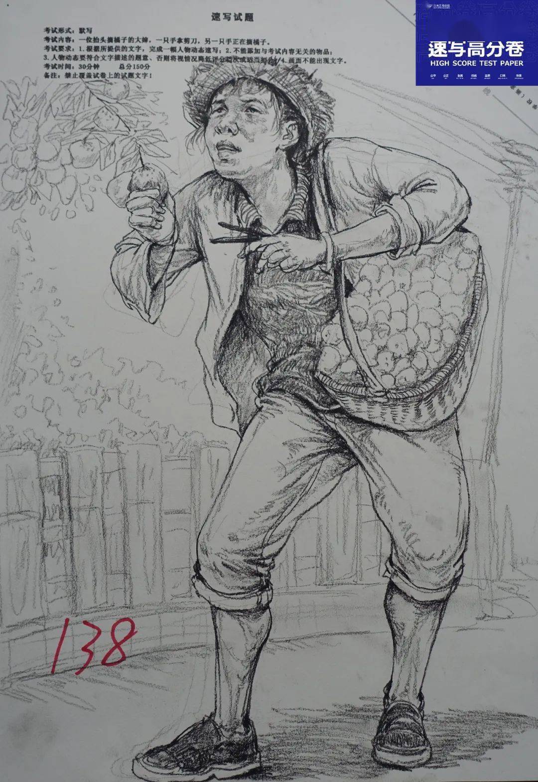 2021届江西省美术联考三模速写高分样卷