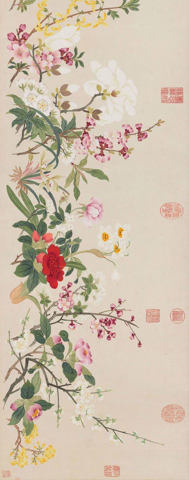 钱维城折枝花卉册太惊艳了