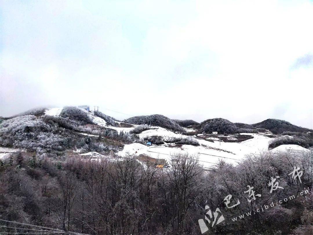 刷屏了巴东初雪美丽冻人