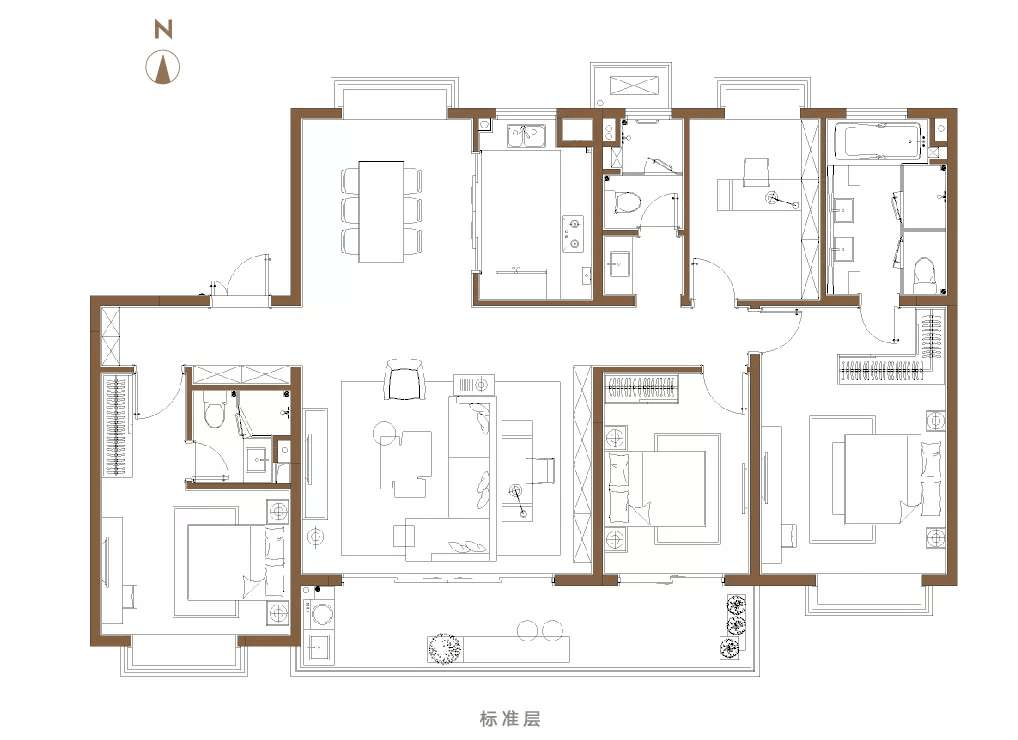 建面約180㎡戶型圖河西南葛洲壩南京中國府(長江尊邸)加推的2號樓