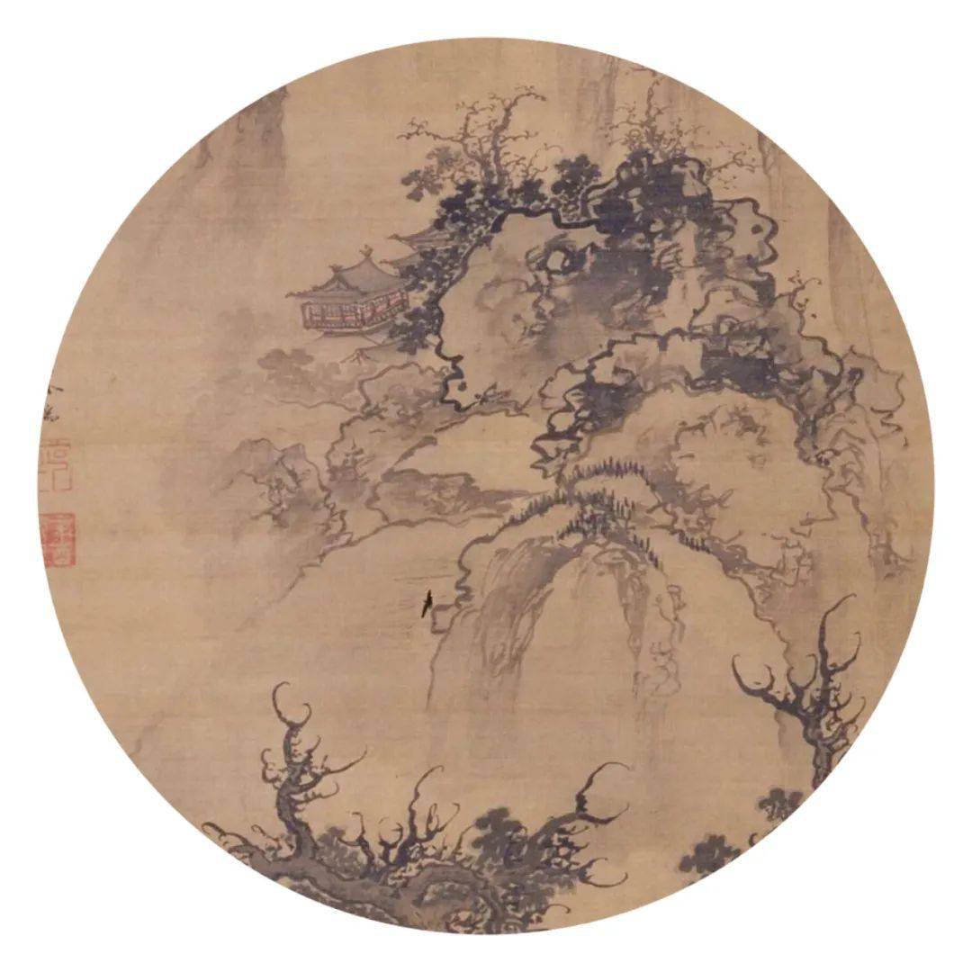 经典名作:明朱端《烟江远眺图》_局部