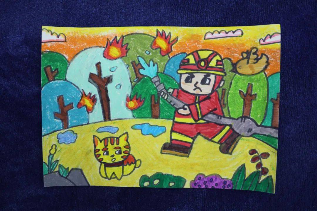 森林消防员 绘画图片