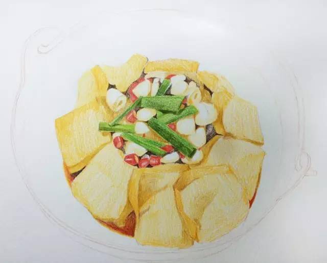 手绘美食干锅私家豆腐