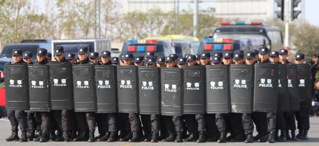 现场震撼综治力量誓师联巡维稳处突集结演练