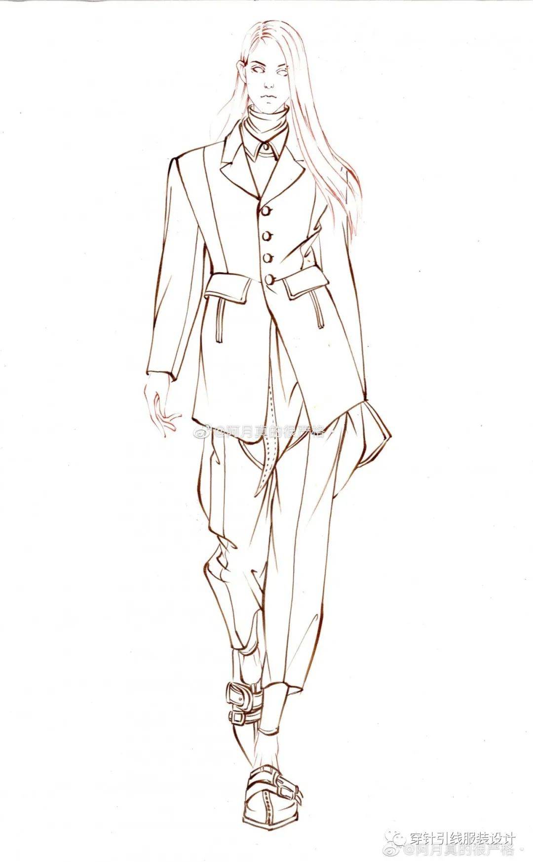 服装线稿80张服装效果图线稿