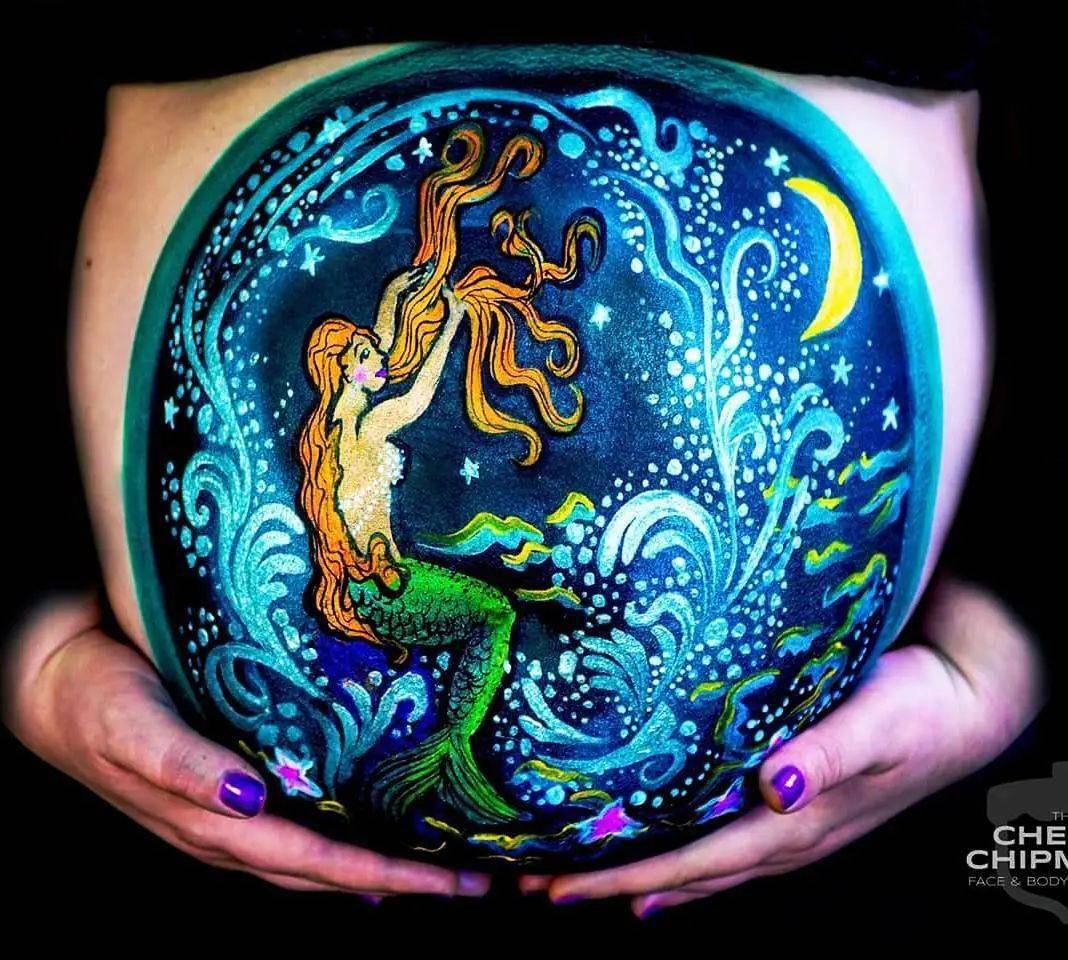 孕妈妈的肚皮竟然可以这么好看!看得我想生二胎了