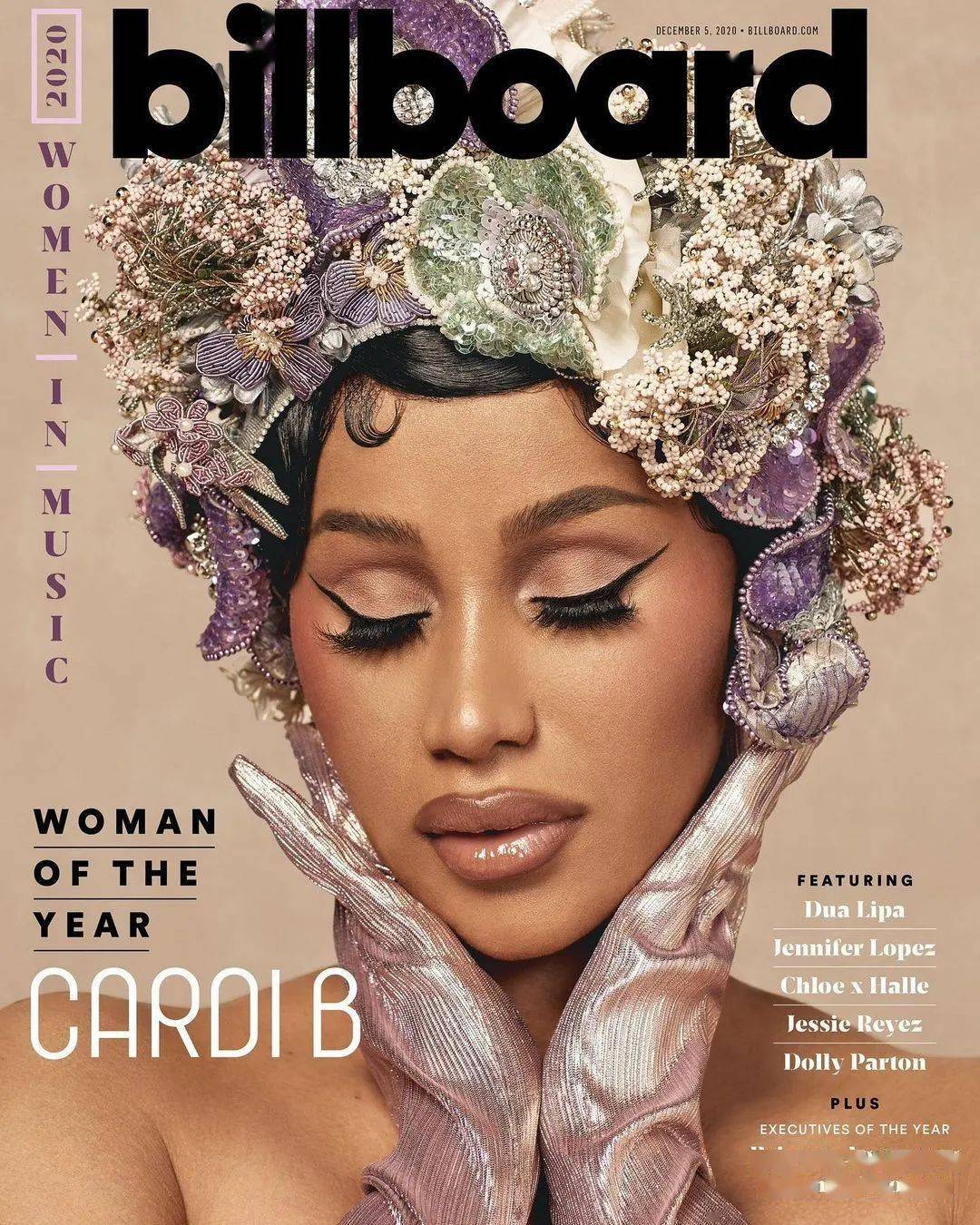 今日,卡老师cardi b 登上billboard杂志的新封面,被评为billboard