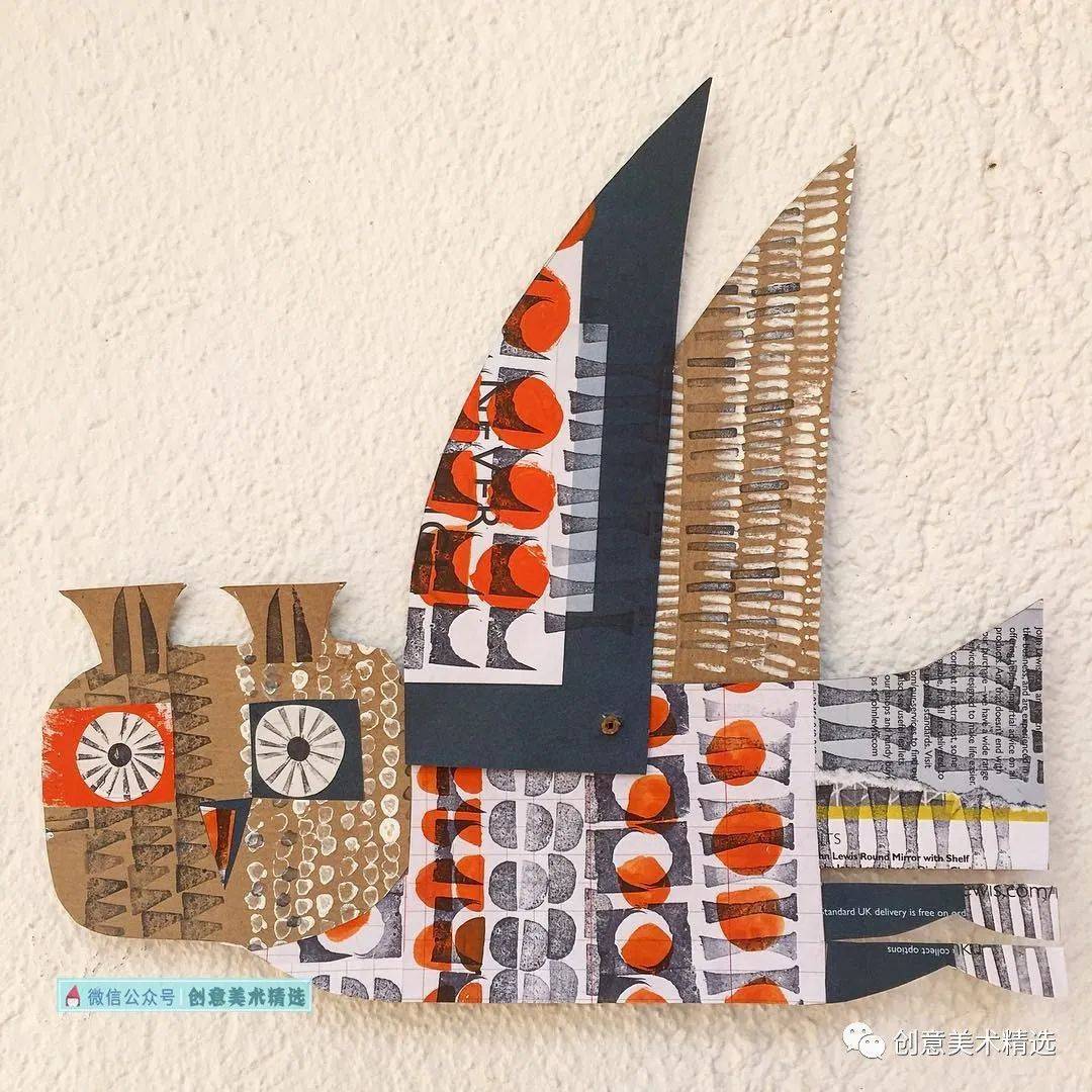 手绘与剪贴结合20张装饰感十足的拼贴画作品拯救创意美术缺灵感的你