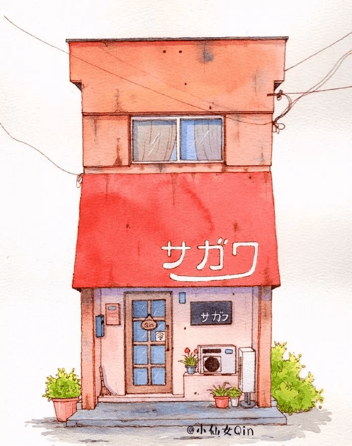 水彩插画水彩插画小房子