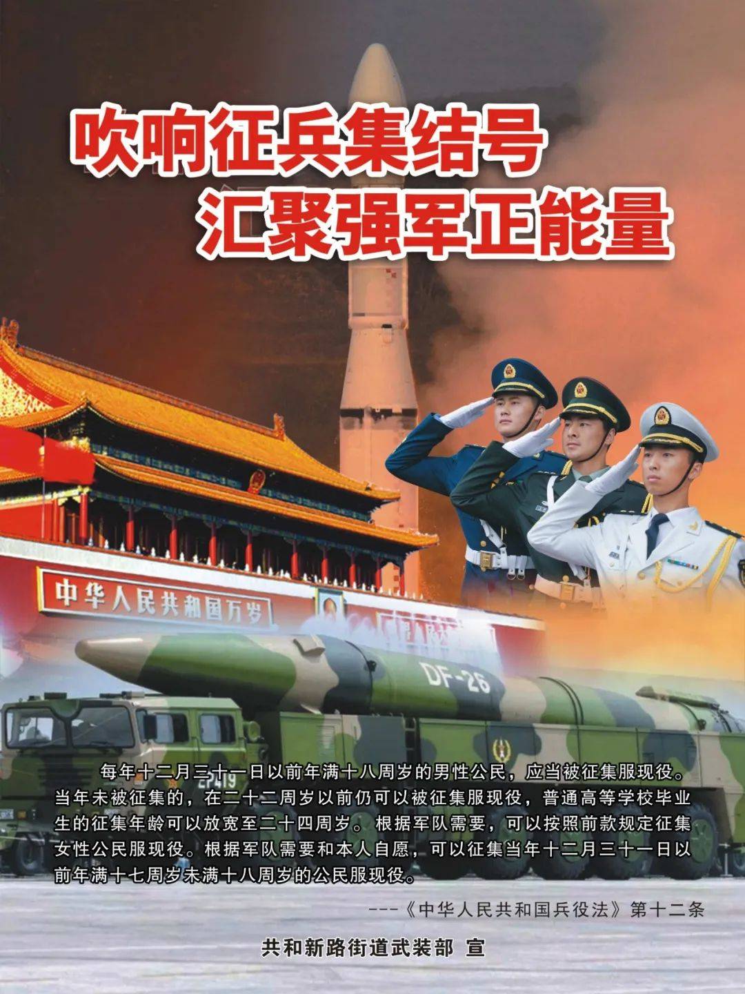 征兵宣传2021年春季征兵开始啦