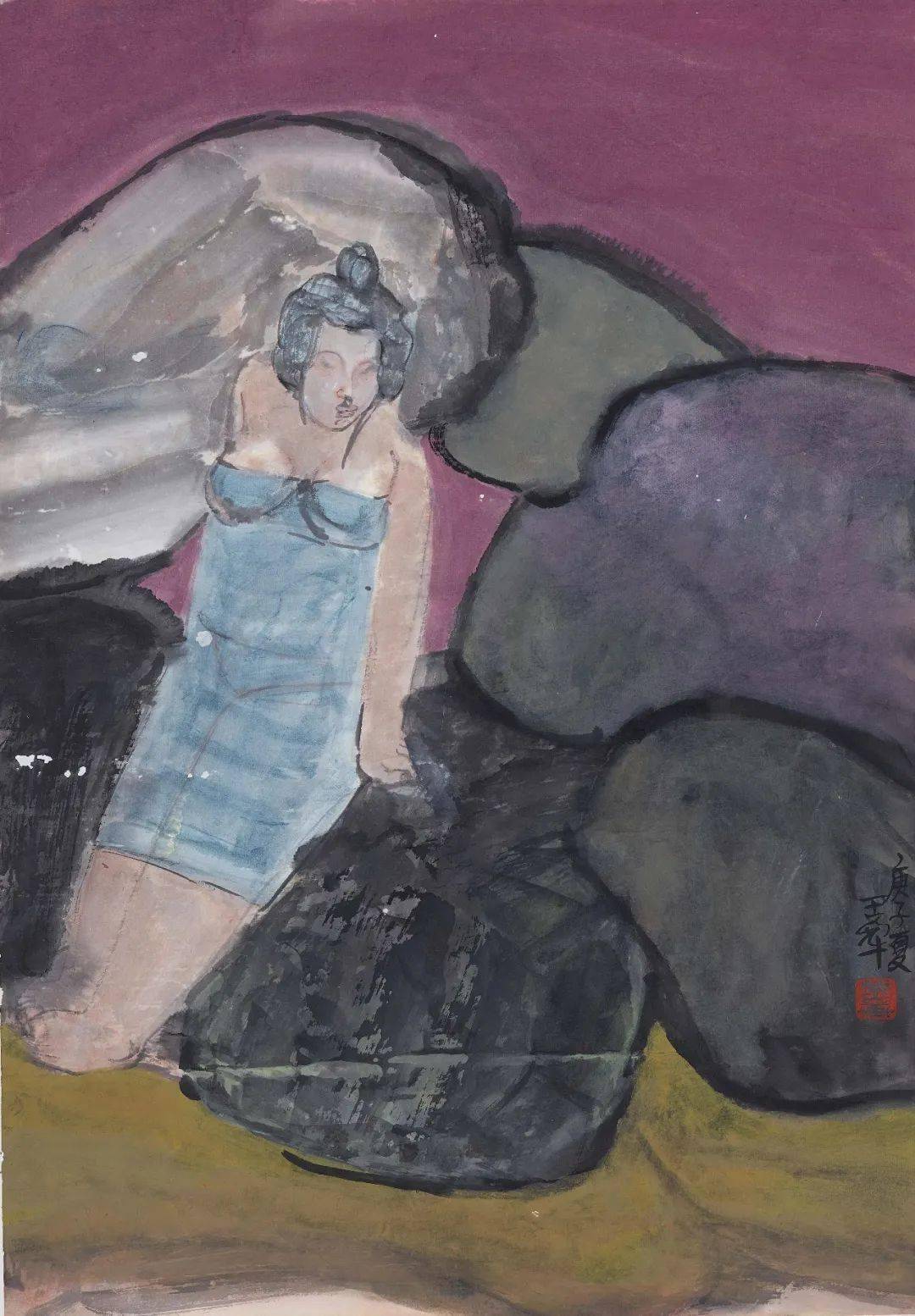 1769x69cm 纸本水墨2019吴茜窗系列组画135x180cm 纸本水墨2020小壤