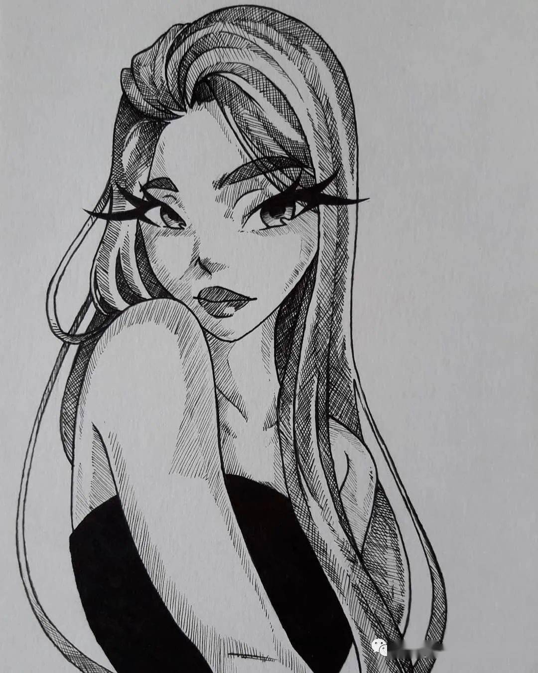 圆珠笔还能画动漫画风非常有新意的动漫插画你肯定没见过还挺好看