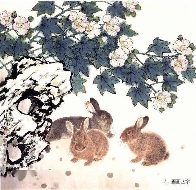 现当代名家方楚雄画兔作品欣赏