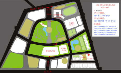 四川文理学院 考点 平面示意图3 南门,西门均有公交站点