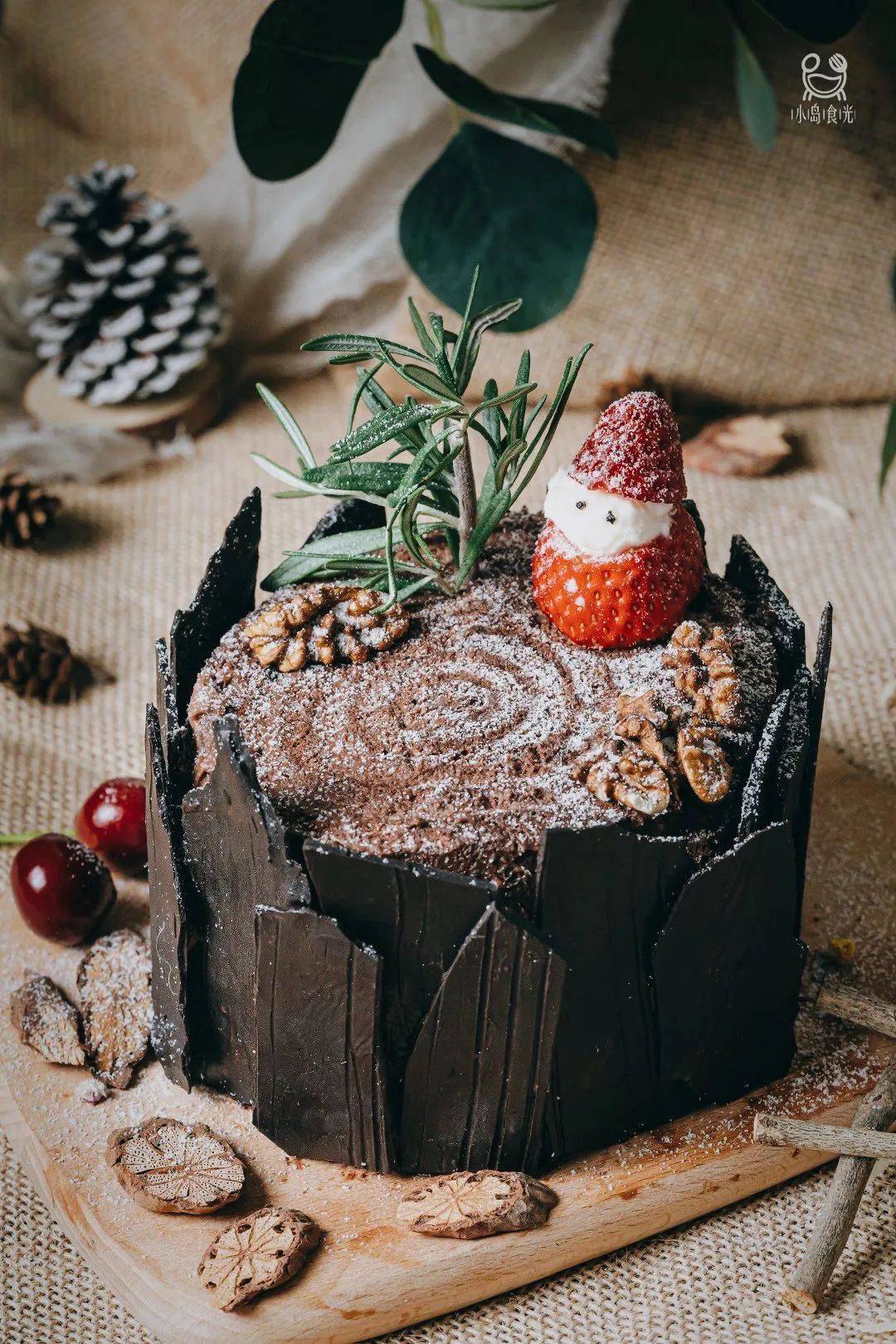 或许是三亚唯一的圣诞树桩蛋糕
