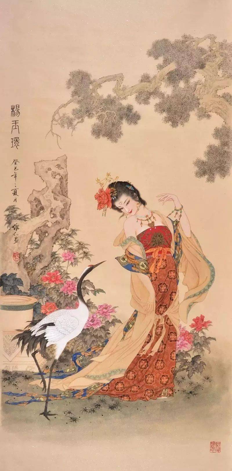 自幼,嗜画,广涉各美术门类,擅长多种题材的人物画,尤以工笔仕女画著称