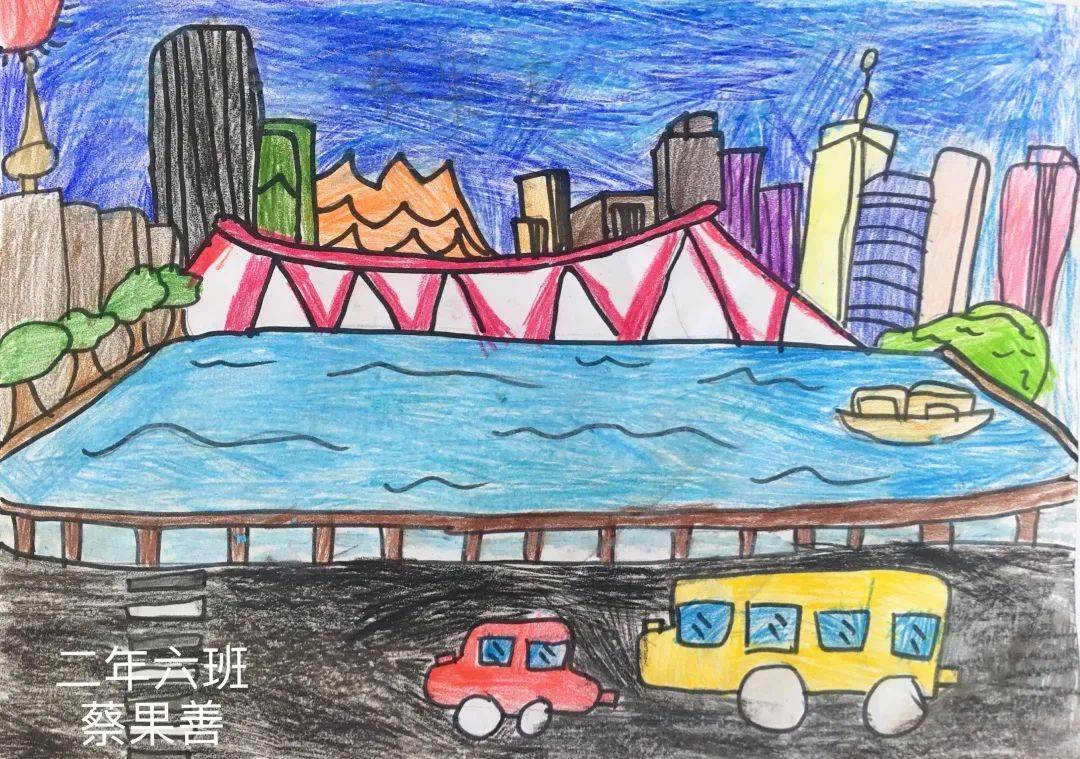 美丽天津儿童画 海河图片