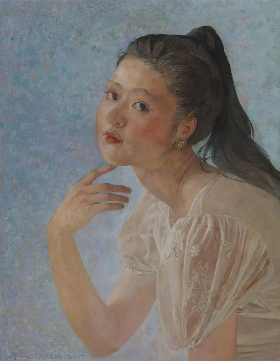 邱琳《暖绒春愿》27cm×35cm雕塑篇王艺《抱银猫的女子》20cm×60cm